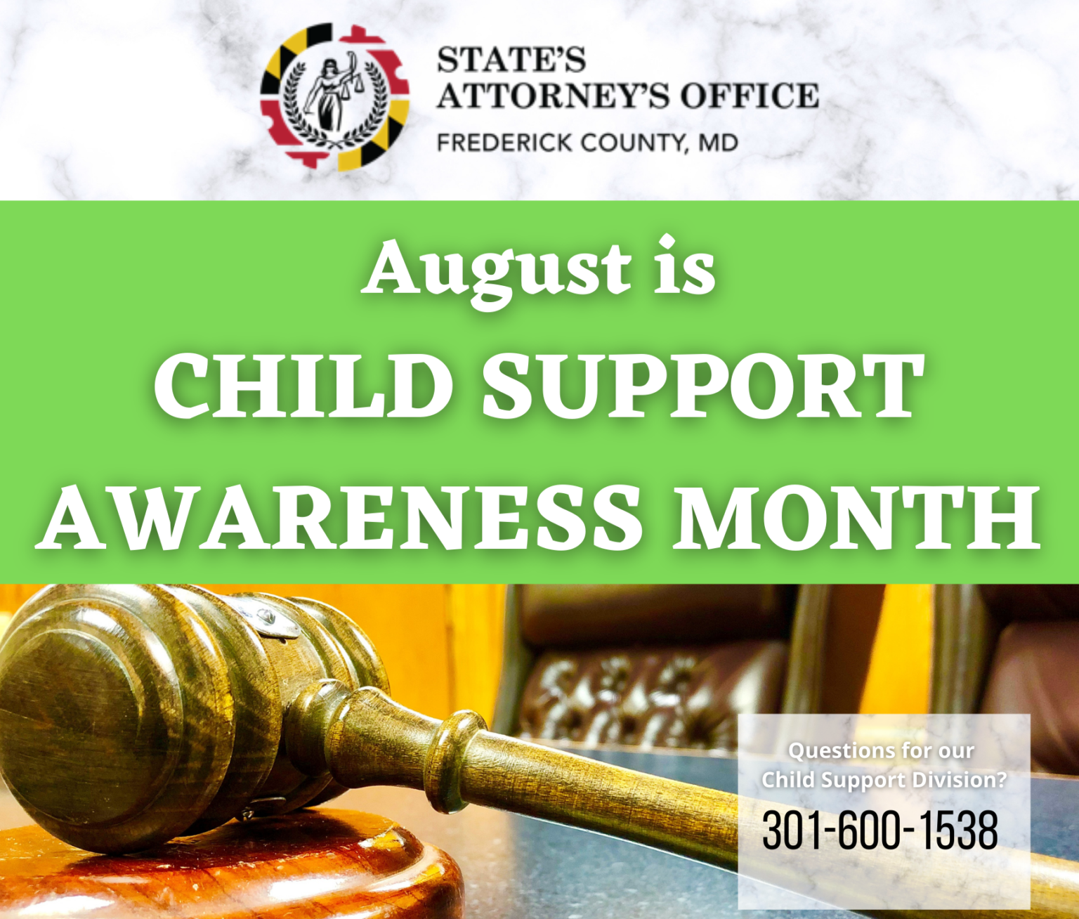 AUGUST IS CHILD SUPPORT AWARENESS MONTH Frederick County States